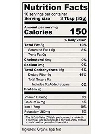 Anthony's Organic Peeled Tiger Nuts 12 oz - Raw, Gluten Free, Non GMO, Paleo Friendly - 12 Ounce Pack - Buy Online on GoSupps.com