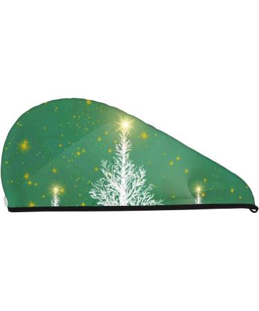 Christmas Green Microfiber Hair Towel - Soft Super Absorbent Wrap for Long Curly & Thick Hair - Quick Dry Coral Velvet - Buy Online on GoSupps.com