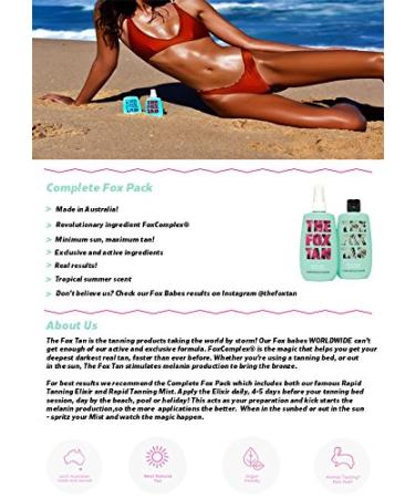 The Fox Tan Originals Pack | Natural Tanning Lotion & Accelerator for Dark Flawless Tan | Vegan & Cruelty-Free | Australian-Made Tanning Elixir and Mist - Buy Online on GoSupps.com