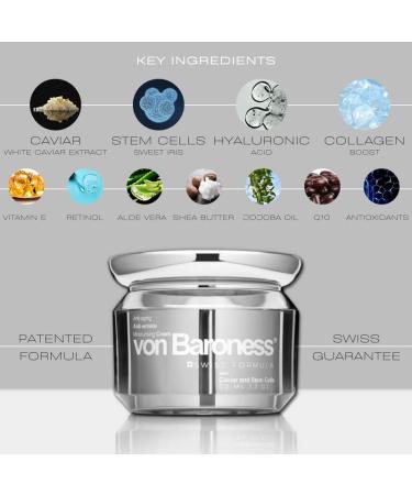 VON BARONESS Anti-Aging Face Cream - with White Caviar Extract Retinol Collagen and Hyaluronic Acid - Reduce Wrinkles and Fine Lines Deeply Hydrate Cream - Buy Online on GoSupps.com