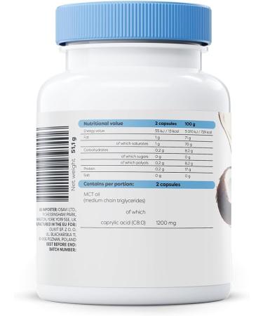 Osavi Caprylic Acid 1200mg 60 softgels - Buy Online on GoSupps.com