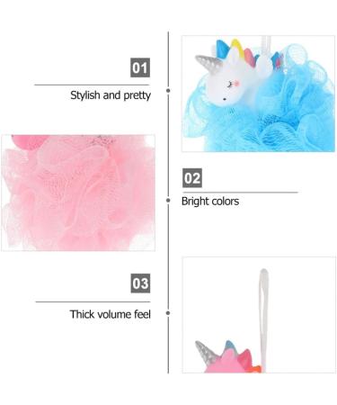 COHEALI Unicorn Bath Ball Cleaning Sponge - 2pcs PVC Cartoon Tub Puff for Kids - Buy Online on GoSupps.com