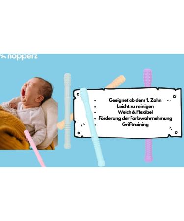 Nopperz Toothing Aid - BPA-Free Silicone Bite Ring & Tube Baby 5-Pack | Safe Relief for Teething Infants - Buy Online on GoSupps.com