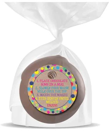 Polka Dot Kraft Happy Birthday Hot Cocoa Bomb Sticker Labels - 40 2 Circle Stickers by AmandaCreation - Buy Online on GoSupps.com