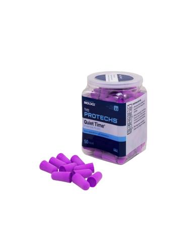 Flents Foam Ear Plugs, 50 Pair for Sleeping, Snoring, Loud Noise, Traveling, Concerts, Construction, & Studying, NRR 33, Purple, Made in the USA