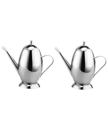 Zerodeko Multi-function Soy Sauce Dispenser Soy Sauce Dispenser 2pcs Household Stainless Steel Soy Sauce Bottle Stainless Steel Oil Dispenser Oil Dispensers 19.5X10CMx2pcs Silverx2pcs