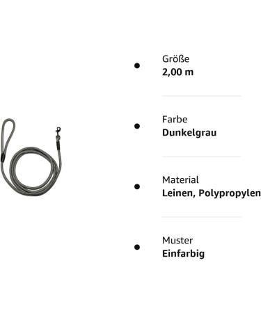 Shop Durable Rope Leash with Hand Loop - 10mm 27 Colors 7 Lengths - 2.00m Dark Grey | International Shipping Available - Buy Online on GoSupps.com