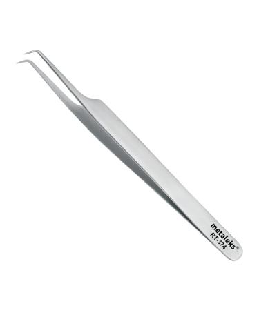 Metaleks Volume Eyelash Extension Tweezers Soft In Use Light In Weight Matt Finish Stainless Steel Pointed Angular Tip for 2D - 5D - Sterilizable 90  Angular Tip.