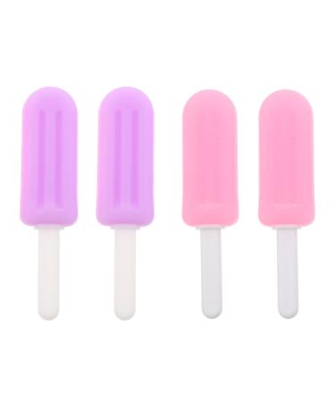 Healifty Chewies for Aligners 6 Pcs - Popsicle-shaped Silicone Chewies with Grip Handles  Aligner Chompers Mouth Care Tool (Peach  Taro) Peach  Taro  2 Each