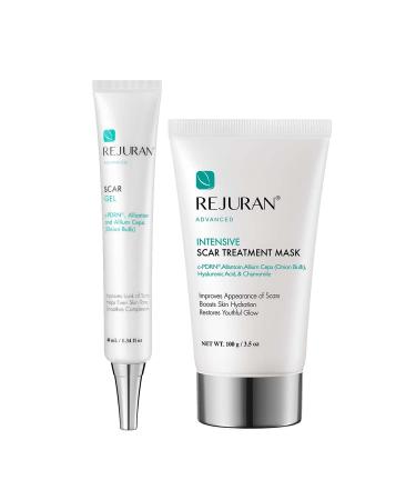 REJURAN Advanced Scar Treatment Bundle - Clinical Grade Scar Gel 1.34 oz and Intensive Scar Treatment Mask 3.5 oz