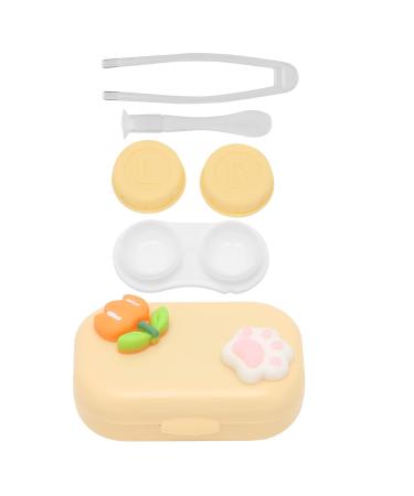 Contact lens containers practically to use water and dust poet contact lens container for work at home when traveling and outdoors (yellow)
