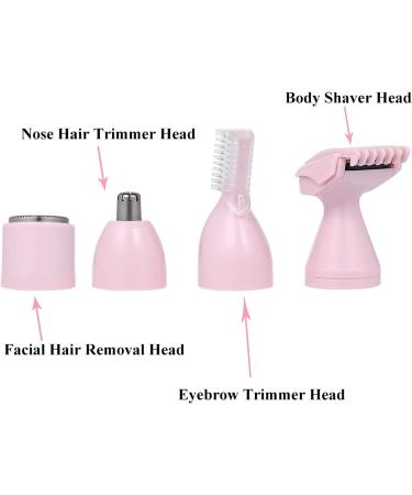 OUSIKA Nose Hair Trimmer - 4 in 1 Portable Electric Trimmer for Ear Nose Beard & Eyebrow Hair - Pink | International Shipping Available - Buy Online on GoSupps.com
