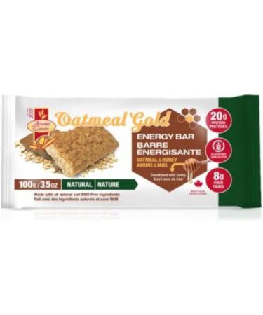 Oatmeal Gold Natural Energy Bars | Energy Bars Made with All Natural & GMO Free Ingredients | Sweetened with Honey | 20g Protein 8g Fiber Omega 3 and 6 Source of Calcium & Iron (Box of 12 Natural) Natural Box of 12 - Buy Online on GoSupps.com