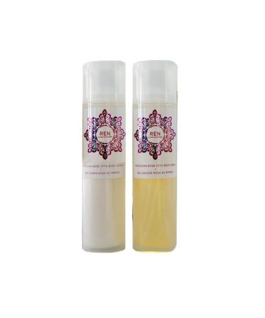 REN SKINCARE Body Bliss Rose Duo Set (Moroccan Rose Otto Body Wash, 200 ml + Body Lotion, 200 ml), 400 ml
