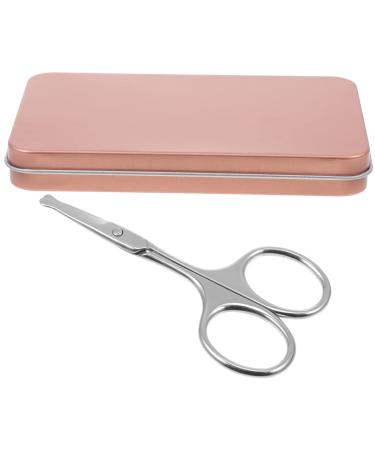 1pc Beauty Tools Eyebrow Trimming Scissor Men Beard Trimming Tool Hair Trimming Supplies Brow Scissor Tool Eyebrow Hair Scissor Male Beard Trimming Nose Hair Cleaner Beard Shear 9.5X4.5X0.3CM Silver