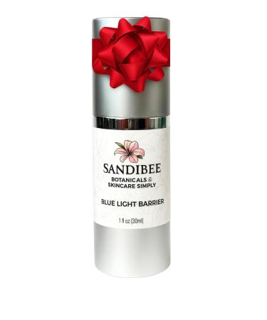 SandiBee Botanicals Blue Light Barrier Serum Vitamin C Vitamin E Red Algae Extract Anti-Aging Brightening Hydrating Skin Protection from Digital Damage for Face