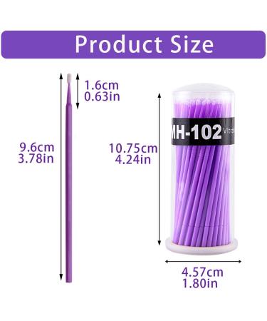 Micro Swabs 100pcs for Eyelash Extensions | Disposable Micro Applicator Brush | Makeup & Personal Care - A-Purple with Carrying Case - Buy Online on GoSupps.com