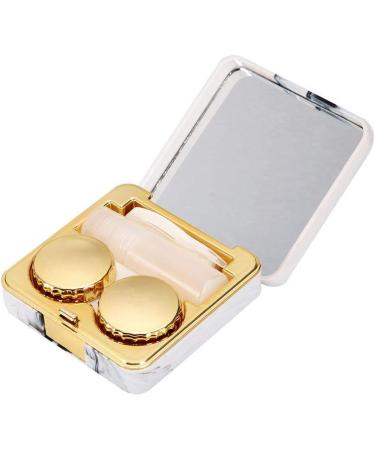 Portable Square Marble Surface Mirror & Reusable Contact Lens Case | SocialMe EU (Golden) - Buy Online on GoSupps.com