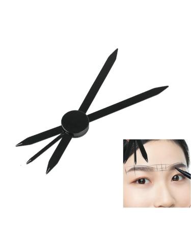 Brow Measuring Tool for Mapping Stainless Steel Compass Eyebrow Ruler for Microblading Eyeliner Semi Permanent Makeup (Black)