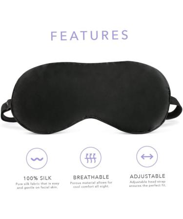 Natural Silk Sleep Mask - Eye Cover for Restful Sleep | Super Soft Black Blindfold - Buy Online on GoSupps.com