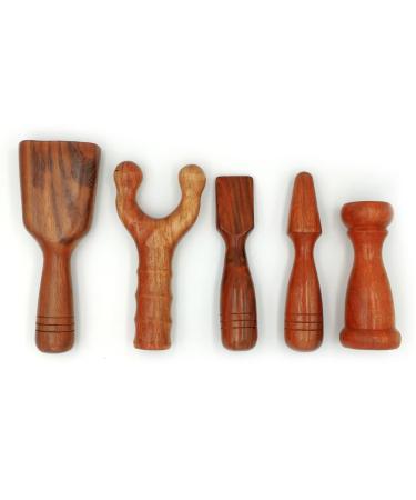 Thai Tok Sen Hammer Massage Set made of hardwood (5 pieces) for Thai tapping massage