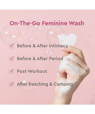 SAIB On-the-Go Foaming Feminine Wash Packets | Heart Shaped Tabs | Daily PH Balanced Intimate Care | Water-Soluble Packaging | 6 Count (Pack of 2) - Buy Online on GoSupps.com
