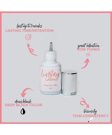 LivBay Magnetic Vibe Lash Glue 5ml - Fast Drying, Long Lasting, Professional Grade Adhesive - Buy Online on GoSupps.com
