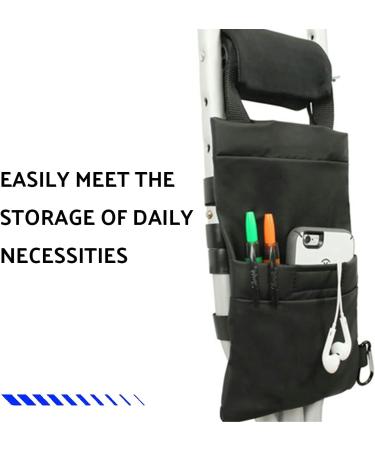 Forearm Crutch Bag Lightweight and Waterproof Oxford Cloth Material Easy to Use Universal Crutch Accessories Bags for Organize Daily Essentials - Buy Online on GoSupps.com