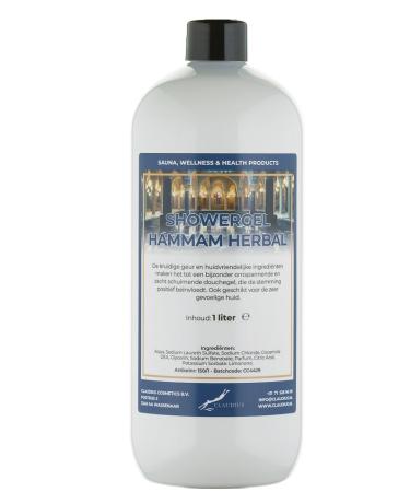 Claudius Showergel Hammam Herbal 1 liter met dop wit