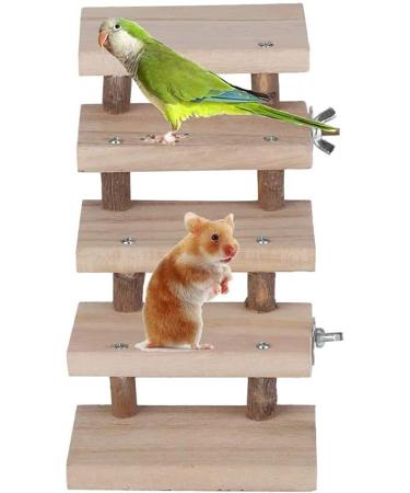 NganSuRong Wooden Hamster Parrot Bird Cage Toy | 5-Layer Climbing Swing & Training Tool - Buy Online on GoSupps.com