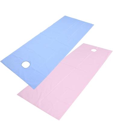 Verdant Touch Spa Couch Sheet - Waterproof & Oil Proof Beauty Salon Bed Cover with Face Hole in Pink & Blue for Massage Beds - Buy Online on GoSupps.com