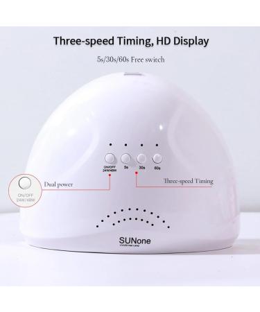 SUN ONE UV LED Lamp 2-in-1 EAC by Global Fashion |48W Dual Light Gel Polish Dryer | Professional Salon & Home Manicure & Pedicure (3 Timer Settings) - Buy Online on GoSupps.com