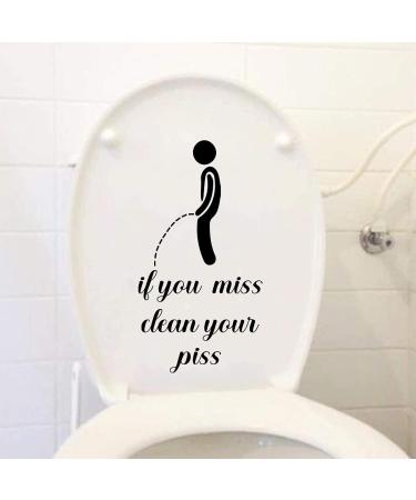 BJY Toilet Sticker Funny inIf You Miss Clean Your PissinSign Bathroom Toilet Decal Removable Self Adhesive Art Toilet Decal Creative DIY Toilet Lid Decals for Restroom Toilet Washroom (Black) - Buy Online on GoSupps.com
