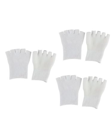 3 Pairs Gel Socks Gel Foot Socks for Cracked Feet Gel Toe Protection Toe Socks Socks for Foot Care Skin Splitter Moisturising Socks White