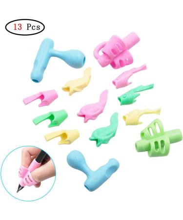 13-Piece Silicone Ergonomic Writing Aid Set | Pencil Grip & Posture Correction Tool for Children & Students | Ideal for Special Needs - Buy Online on GoSupps.com