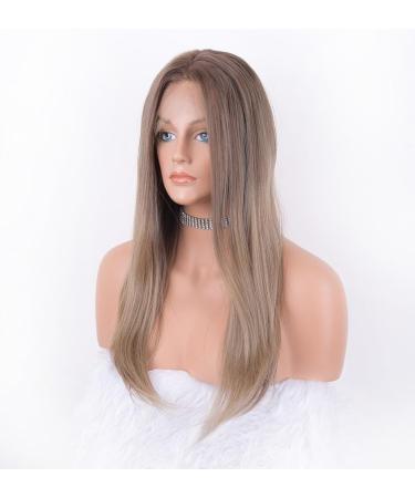 Vebonny Ombre Brown Dirty Blonde Lace Front Wig - Glue-Free Synthetic Hair with Baby Hair - Style #019-2 - Buy Online on GoSupps.com