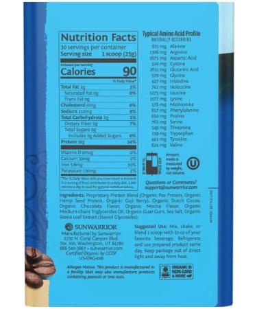 2250 N Coral Canyon Vegetable Warrior Protein Warrior Blend Mocha 750g - Buy Online on GoSupps.com