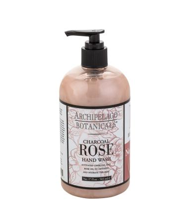 Archipelago Botanicals Charcoal Rose Hand Wash | Gentle  Daily Hand Soap | Cleanse and Hydrate (17 fl oz) Charcoal Rose 17 Fl Oz