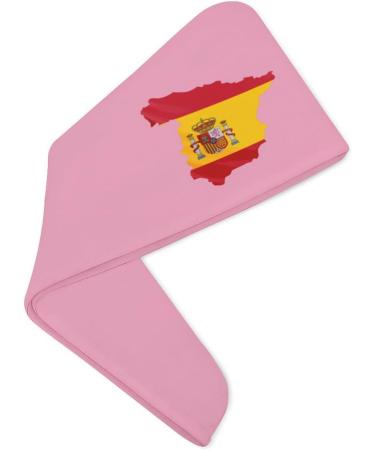 Spain Flag Map Microfiber Hair Towel Wrap | Super Absorbent Hair Turban for Women - 10x26 Inch - Buy Online on GoSupps.com