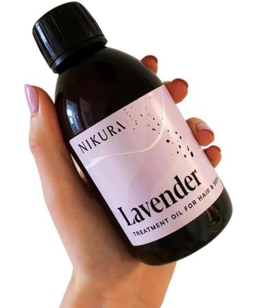 Nikura Lavender Treatment Oil - 250ml | Hair & Skin Serum with Almond, Jojoba, Argan & Lavender Oils | Vegan & UK Made - Buy Online on GoSupps.com