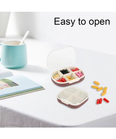 Portable Small Pill Box - Travel 4 Compartment Daily Organizer for Medicines Vitamins & Fish Oil (Purple - Buy Online on GoSupps.com