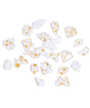 dijiusidy 50 Pieces Glass Crystal Set Eye-catching Personalized Nail Art Rhinestones DIY Handcraft Manicure Accessories for Card Making Gold Pink