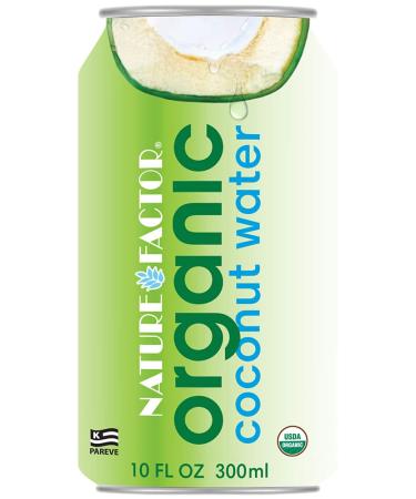 Nature Factor Organic Coconut Water, 10 Ounce Cans (Pack of 12)