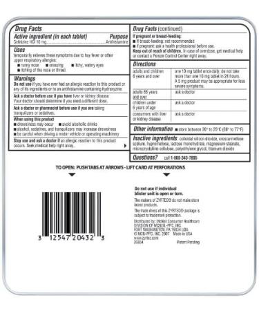Zyrtec 24 Hour Allergy Relief Tablets - Antihistamine with 10 mg Cetirizine HCl 14 ct (Pack of 2) - Fast International Shipping - Buy Online on GoSupps.com