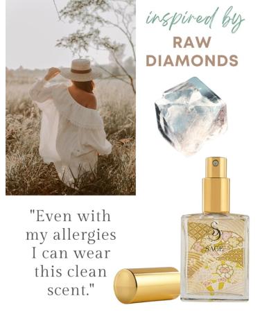 Diamond Organic Perfume Spray by Sage- 2 oz Vegan & Cruelty-Free Subtle Scent Sandalwood White Amber Musk - Buy Online on GoSupps.com