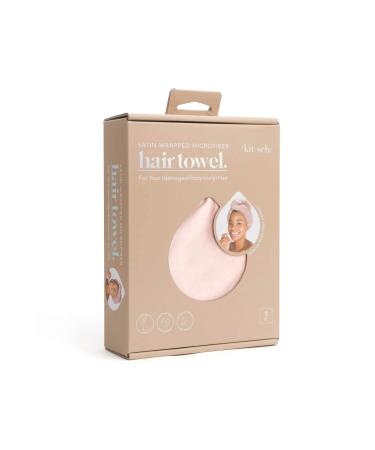 Kitsch Satin & Microfiber Hair Towel Wrap for Women - Quick Dry Absorbent Hair Turban in Blush - Buy Online on GoSupps.com
