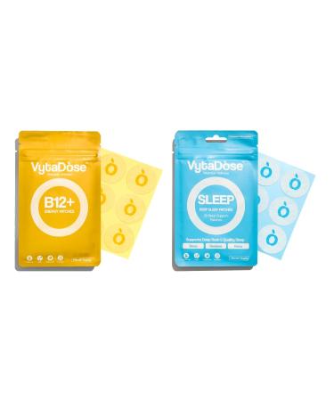 Vytadose Energy + Sleep Patch Duo | Natural Topical Caffeine Patches for Mood & Focus + Melatonin-Free Herbal Sleep Patches for Calm Nights