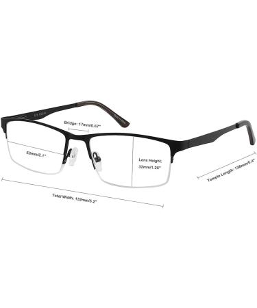 Amcedar 5-Pack Reading Glasses Men Metal Half-Frame Spring Hinges Stainless Steel Material Readers +1.50 5 Pairs Mix 1.5 x - Buy Online on GoSupps.com