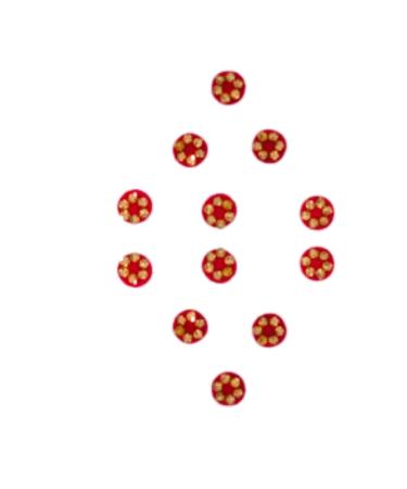 Designer Maroon Round Bindi With Stone Forehead Red Bindis (Indian Bindi)
