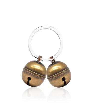Rumyve Super Loud Cat and Dog Bells 1 set of 2 pet Brass Bells Pet Tracker Bell Cat and Dog Collar Shoulder Strap Pendant Accessorie Bronze